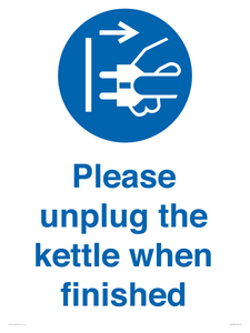 Please unplug the kettle when finished